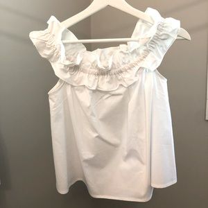 White Ruffle Off-the-shoulder Top